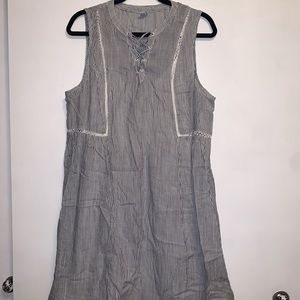 Pin-striped Sleeveless Dress